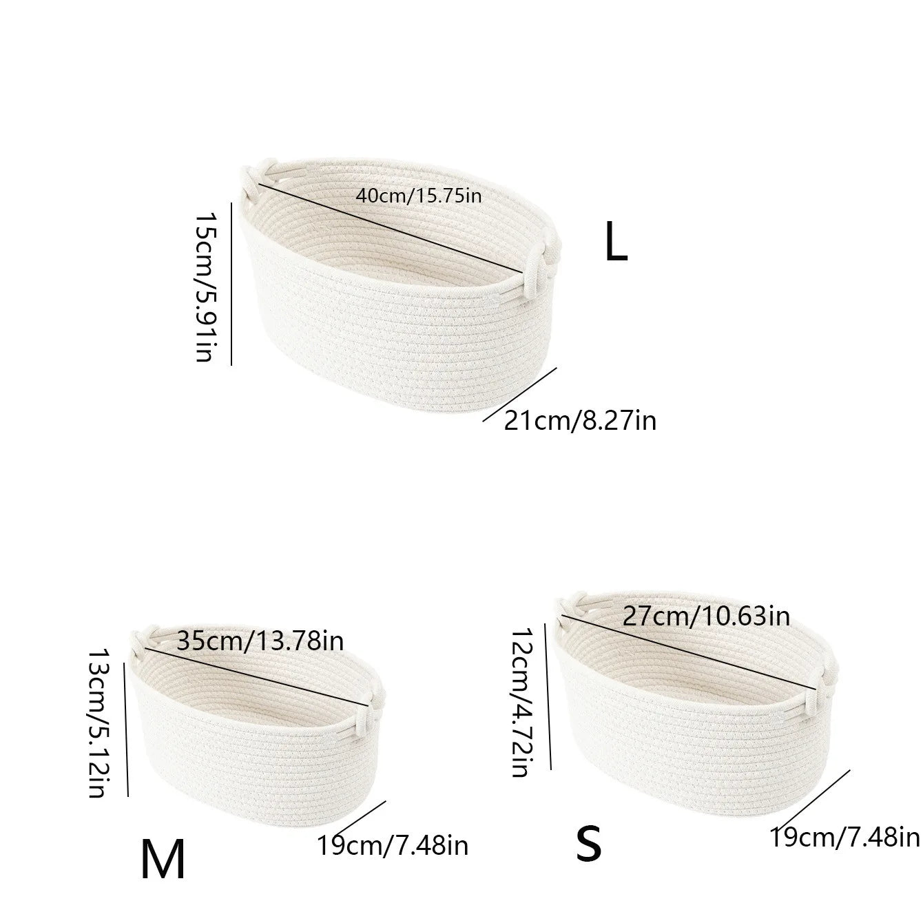 Personalized Cotton Rope Woven Basket Creative Handle Desktop Miscellaneous Storage basket foldable Cosmetics Storage Basket