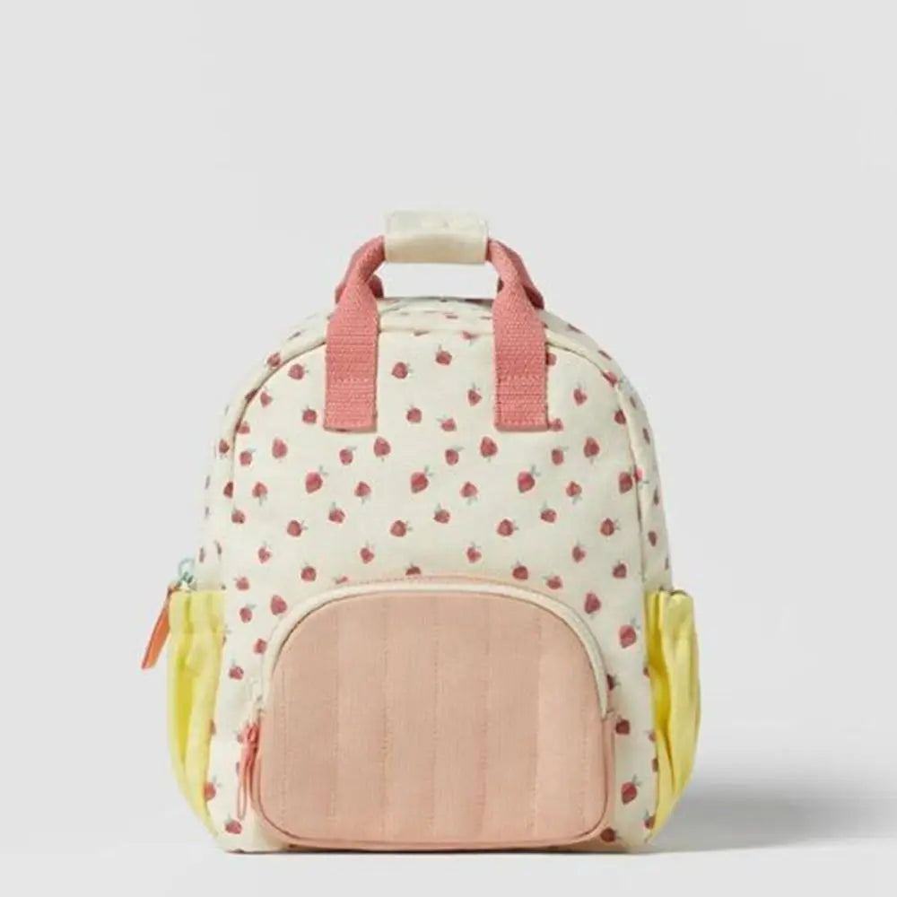 Personalized Embroidered Strawberry Kid Backpack Customized Children's Name Schoolbag Gift Baby Stroller Bag Back To School Gift