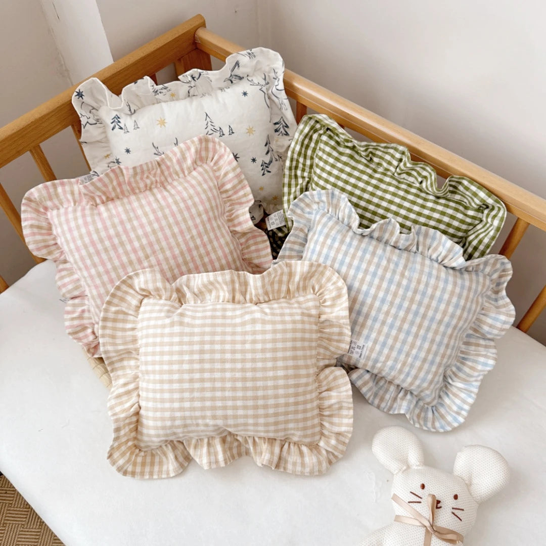 Custom Name Nordic Style Cotton Baby Small Pillow 28x34cm with Ruffles Kids Cushion Baby Newborn Bedding Pillows Cushions Room