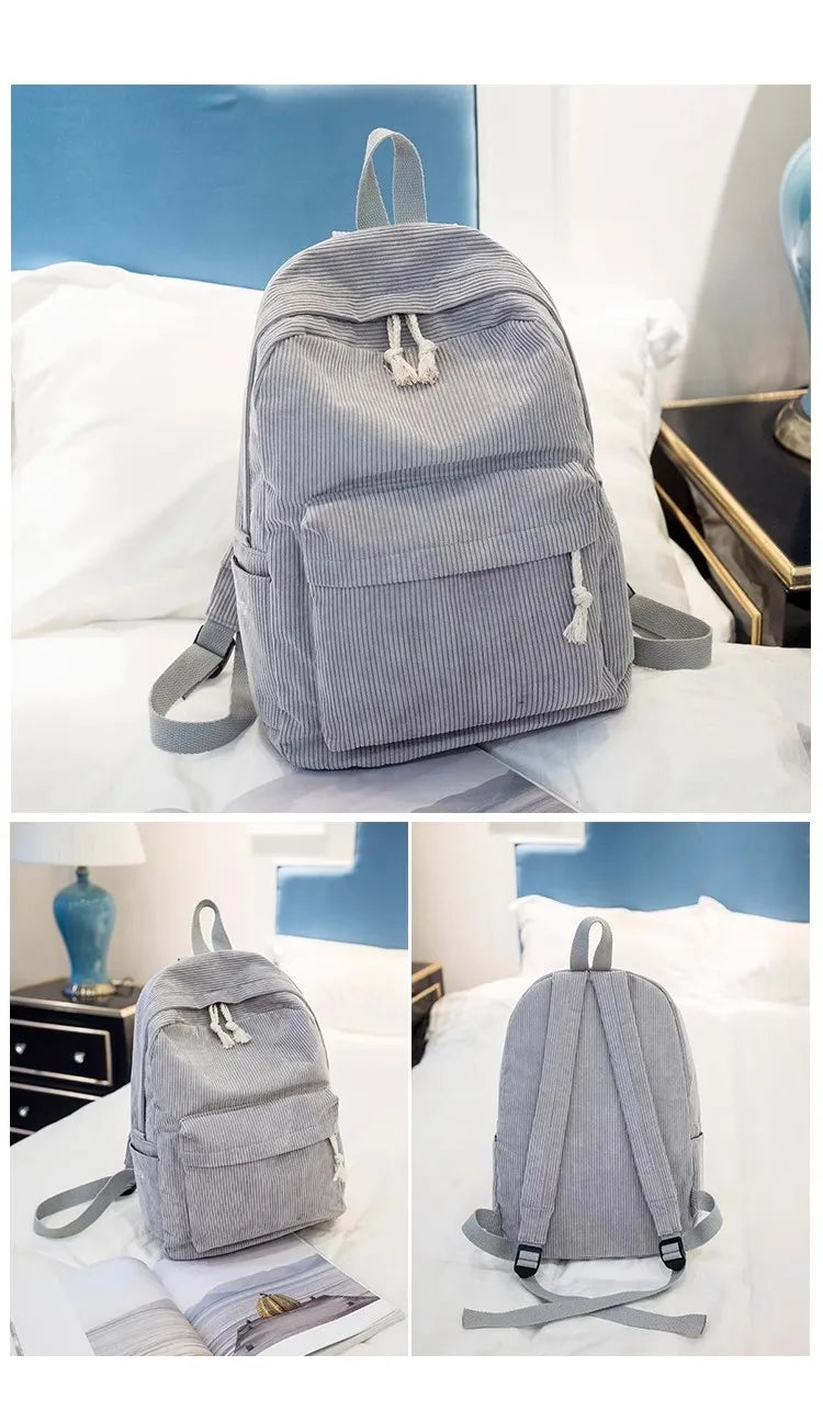Personalized Kids Backpack – Custom Embroidered Corduroy School Bag, Toddler Name Backpack for Boys & Girls, Back to School Gift