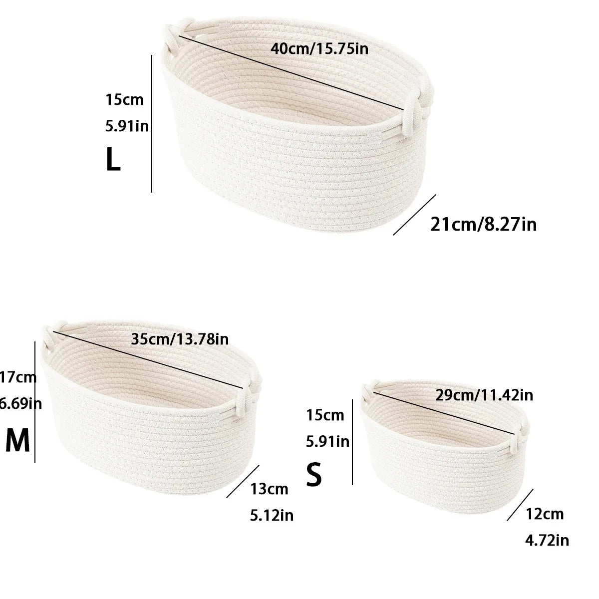Personalized Cotton Rope Woven Basket Creative Handle Desktop Miscellaneous Storage basket foldable Cosmetics Storage Basket