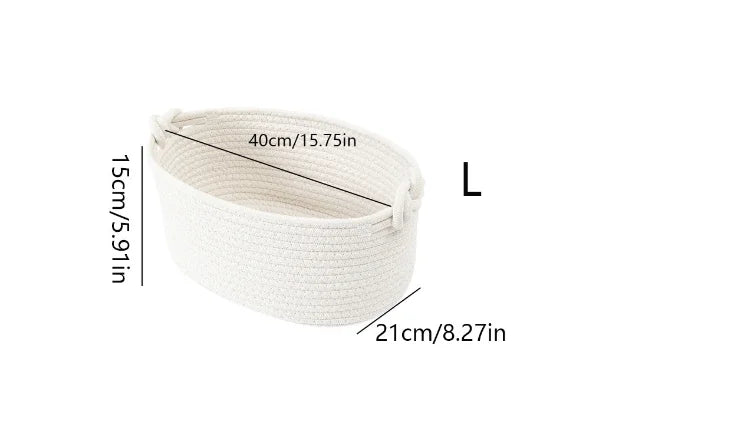 Personalized Cotton Rope Woven Basket Creative Handle Desktop Miscellaneous Storage basket foldable Cosmetics Storage Basket