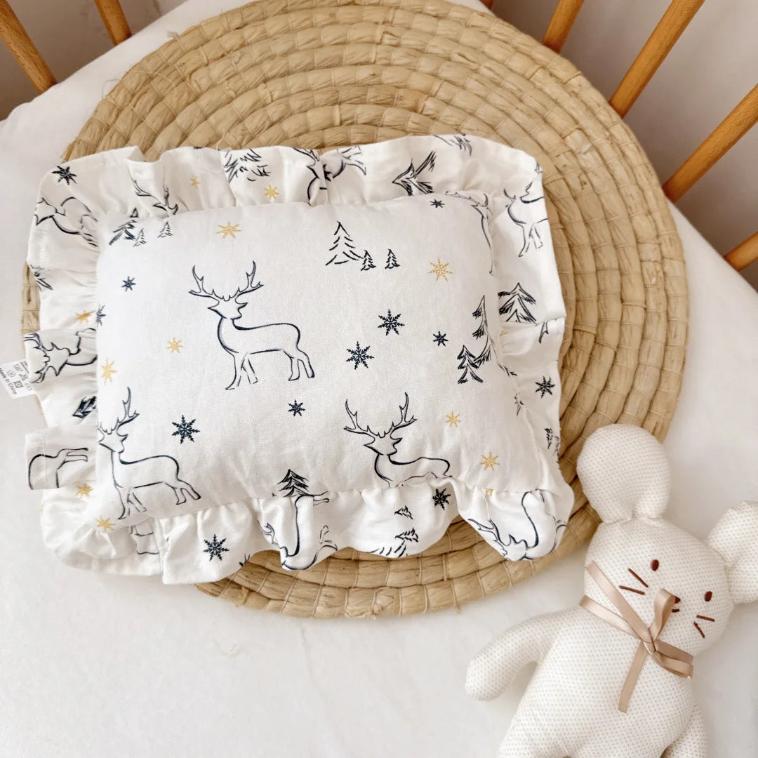 Custom Name Nordic Style Cotton Baby Small Pillow 28x34cm with Ruffles Kids Cushion Baby Newborn Bedding Pillows Cushions Room
