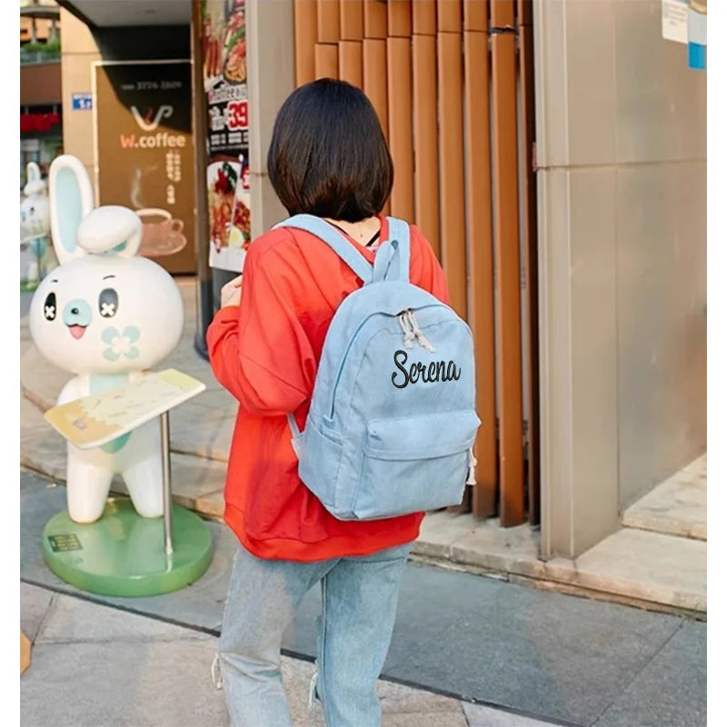 Personalized Kids Backpack – Custom Embroidered Corduroy School Bag, Toddler Name Backpack for Boys & Girls, Back to School Gift