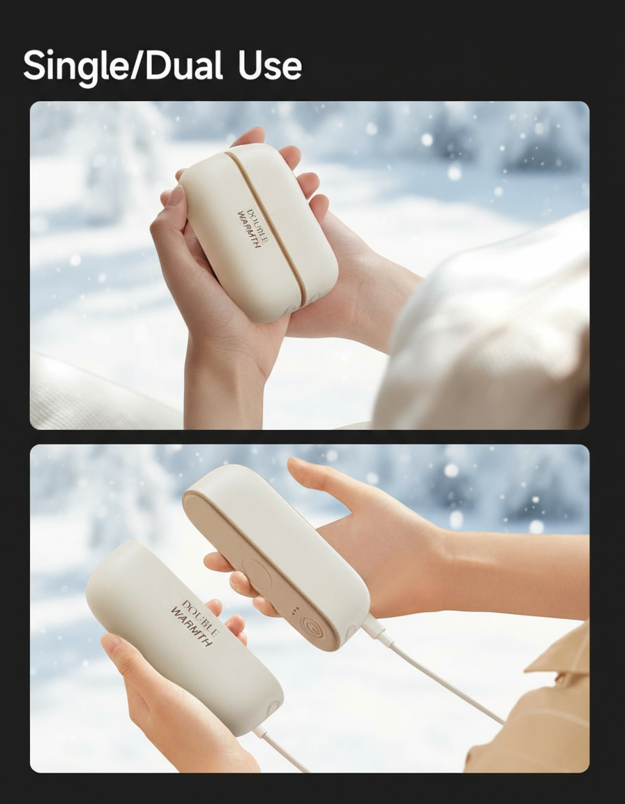 Premium Rechargeable Hand Warmers with 3000mAh Battery | 3-Speed Instant Immersion Heater | Dual & Single Use | Colorful