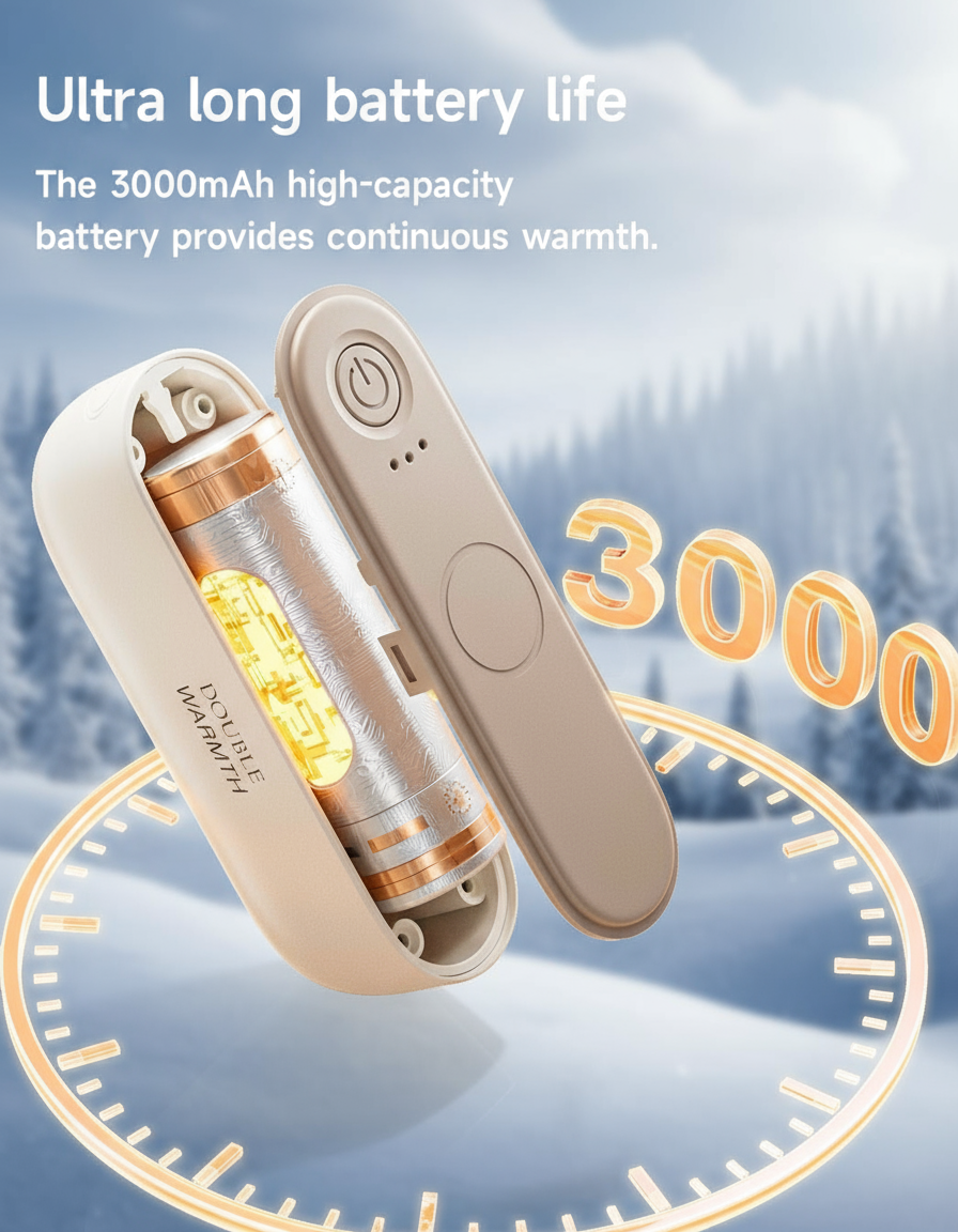 Premium Rechargeable Hand Warmers with 3000mAh Battery | 3-Speed Instant Immersion Heater | Dual & Single Use | Colorful