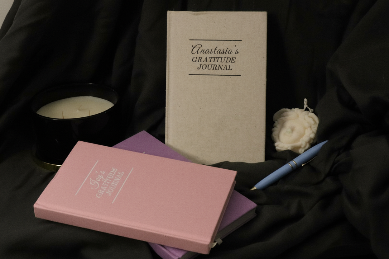 Personalized Gratitude Journal – Custom Name Wellness Diary – Guided Daily Reflection, Mindfulness Affirmation Planner, Self Care Gift for Women & Men