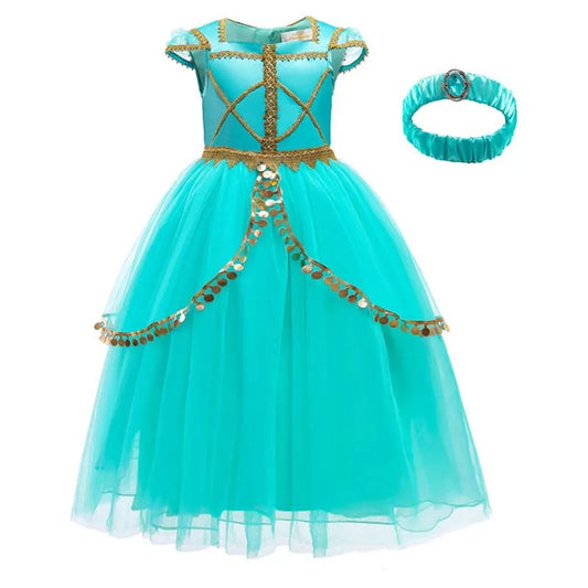 Deluxe Princess Girl Dress – Fancy Costume for Halloween, Birthday Parties & Play | Ages 3-10 | Luxury Kids Dress-Up Outfit