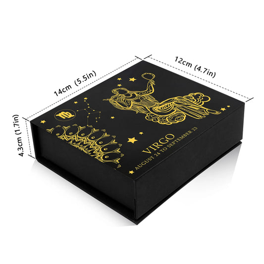 12 Constellation Zodiac Sign Gift Box Lapis Lazuli Amethysts Rope Bracelet With Raw Stone Libra Leo Birthday Jewelry
