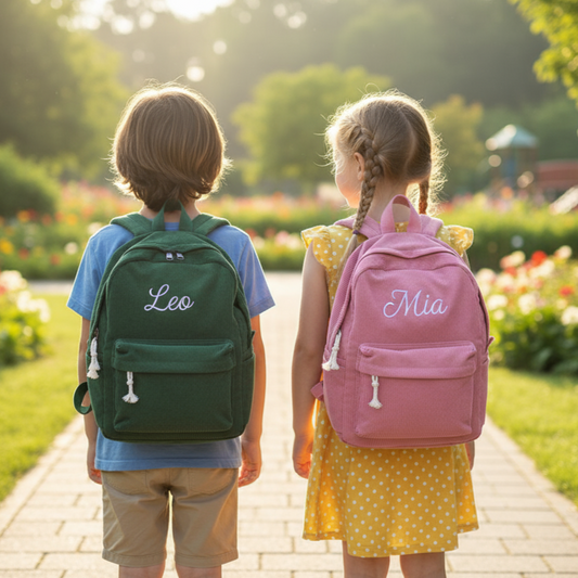 Personalized Kids Backpack – Custom Embroidered Corduroy School Bag, Toddler Name Backpack for Boys & Girls, Back to School Gift