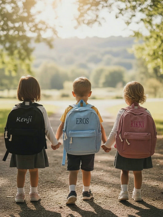 Personalized Kids Backpack – Custom Embroidered Corduroy School Bag, Toddler Name Backpack for Boys & Girls, Back to School Gift